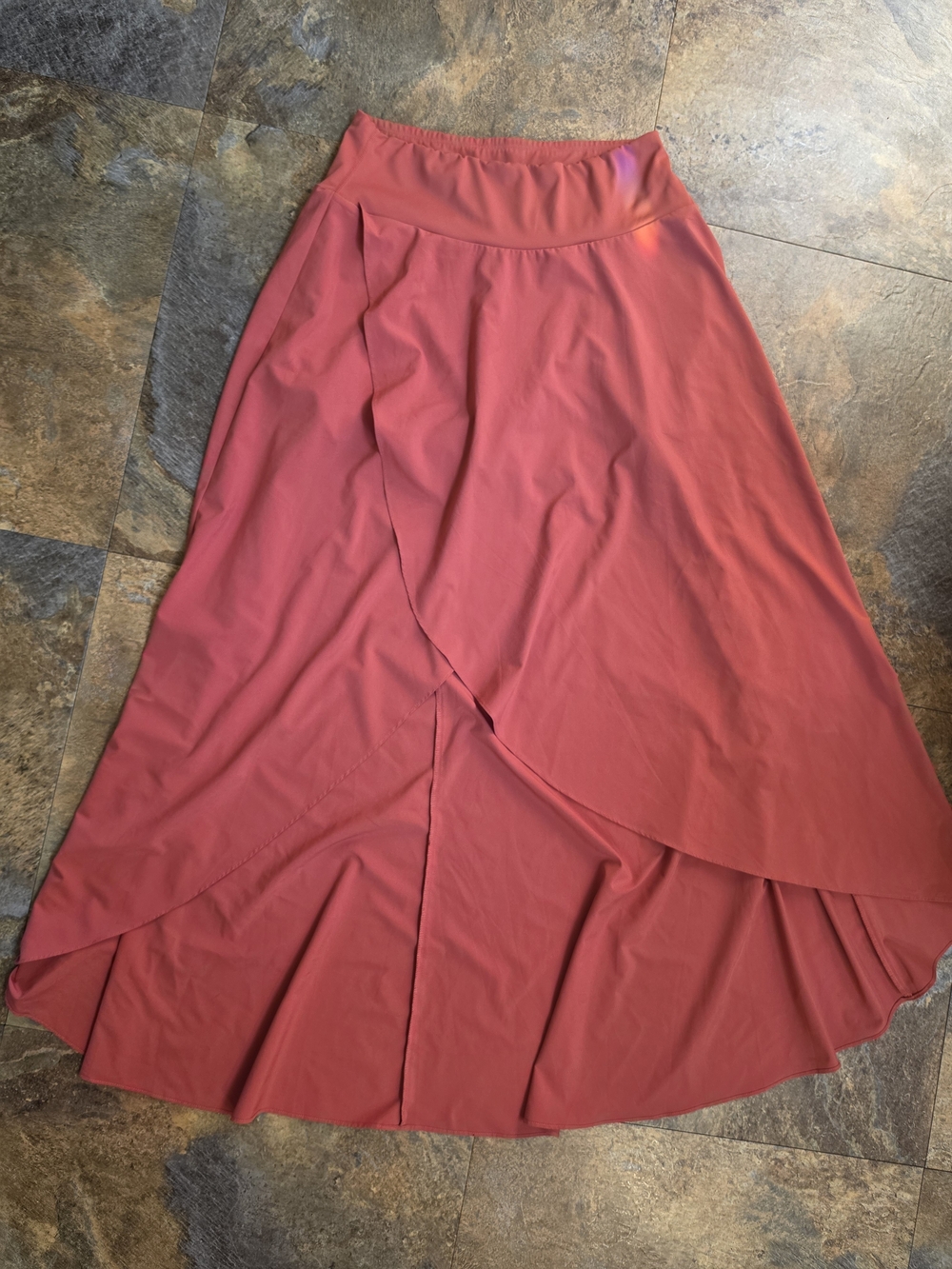 HALARA Asymmetrical Wrap Maxi Skirt in Coral Pink